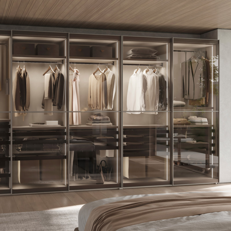 Telaio con guide a estrazione totale e chiusura morbida per accessori per armadi Quartz, 762-788mm, Alluminio e plastica