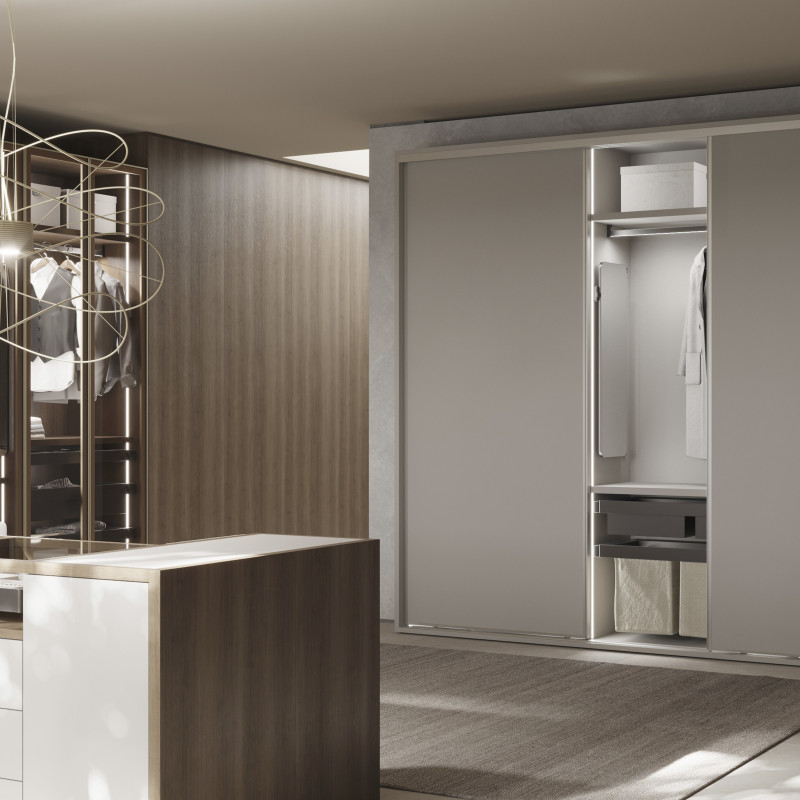 Telaio con guide a estrazione totale e chiusura morbida per accessori per armadi Quartz, 762-788mm, Alluminio e plastica