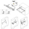 Telaio con guide a estrazione totale e chiusura morbida per accessori per armadi Quartz, 787-813mm, Alluminio e plastica