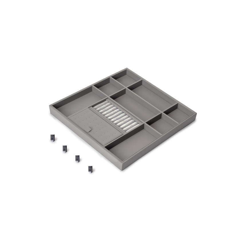 Telaio con guide a estrazione totale e chiusura morbida per accessori per armadi Quartz, 887-913mm, Alluminio e plastica
