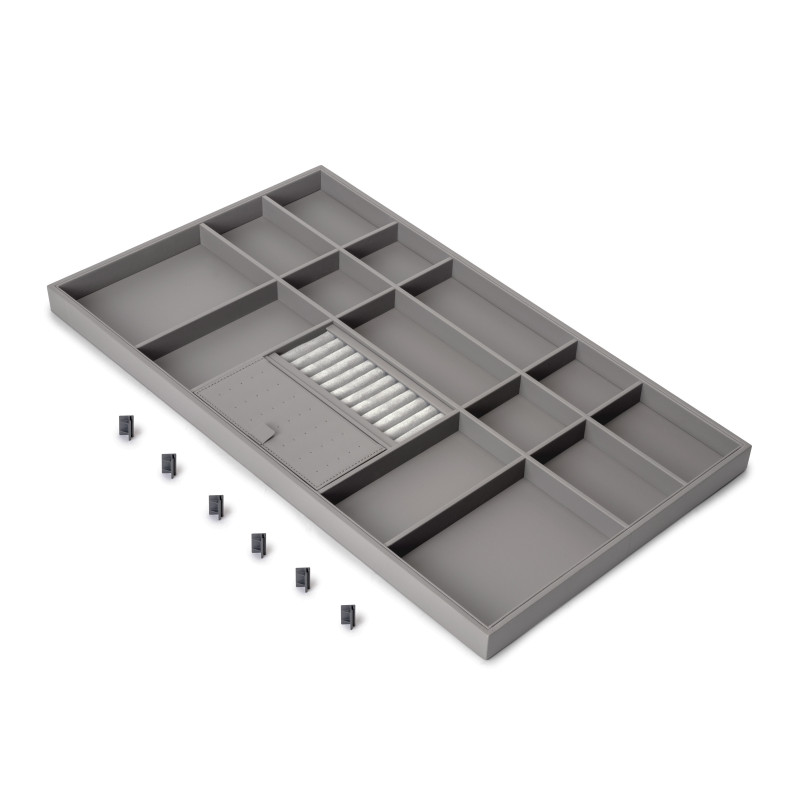 Telaio con guide a estrazione totale e chiusura morbida per accessori per armadi Quartz, 962-988mm, Alluminio e plastica