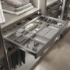 Telaio con guide a estrazione totale e chiusura morbida per accessori per armadi Quartz, 962-988mm, Alluminio e plastica