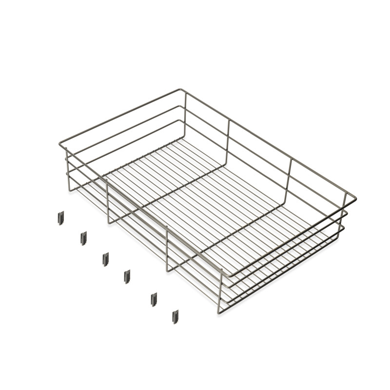 Cassetto organizzatore per armadi e cabine armadio Quartz, 440 (M60), Eco-pelle e legno, Titanio