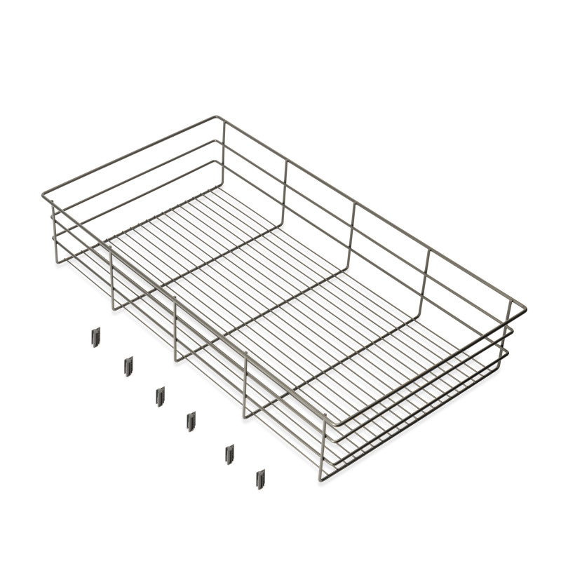 Cassetto organizzatore per armadi e cabine armadio Quartz, 540 (M70), Eco-pelle e legno, Titanio