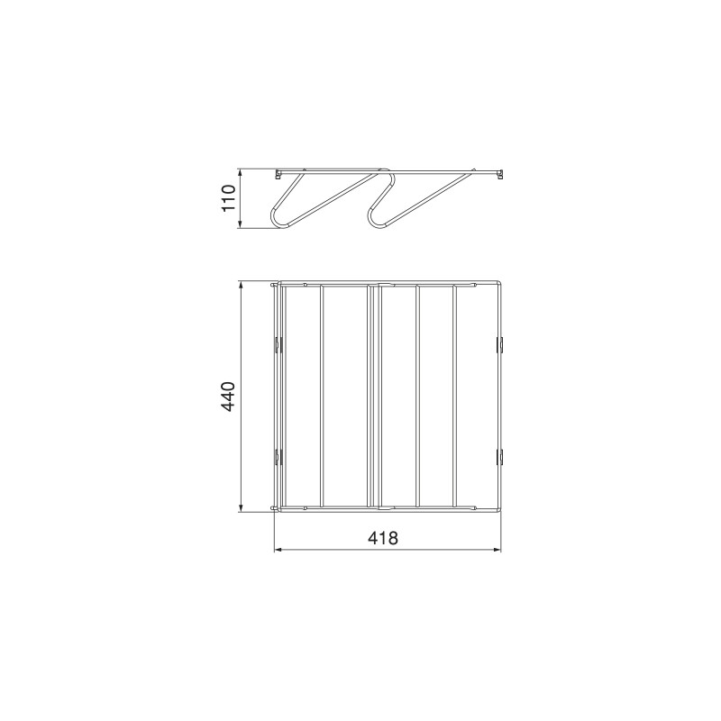 Cassetto in filo metallico per armadi e cabine armadio Quartz, 540mm (M70), Acciaio, Titanio