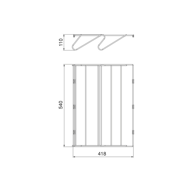 Cassetto in filo metallico per armadi e cabine armadio Quartz, 640mm (M80), Acciaio, Titanio