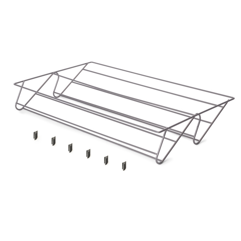 Cassetto in filo metallico per armadi e cabine armadio Quartz, 740mm (M90), Acciaio, Titanio