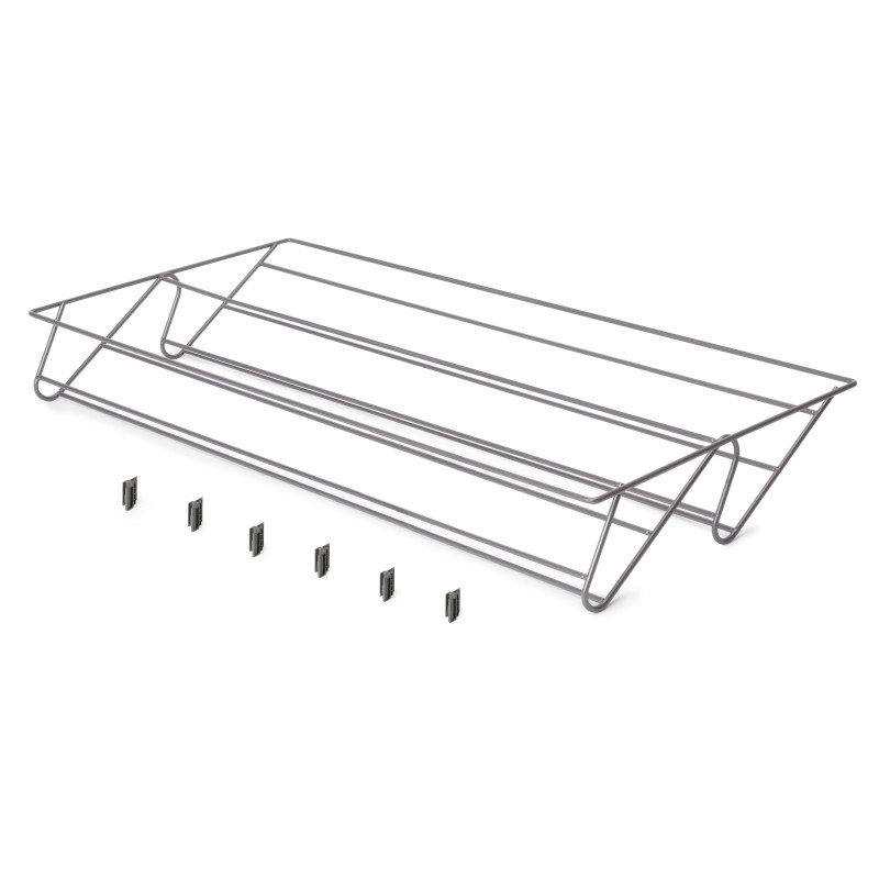 Cesto portabiancheria per armadi e cabine armadio Quartz, 418x320x400mm, Acciaio e Tessuto, Titanio