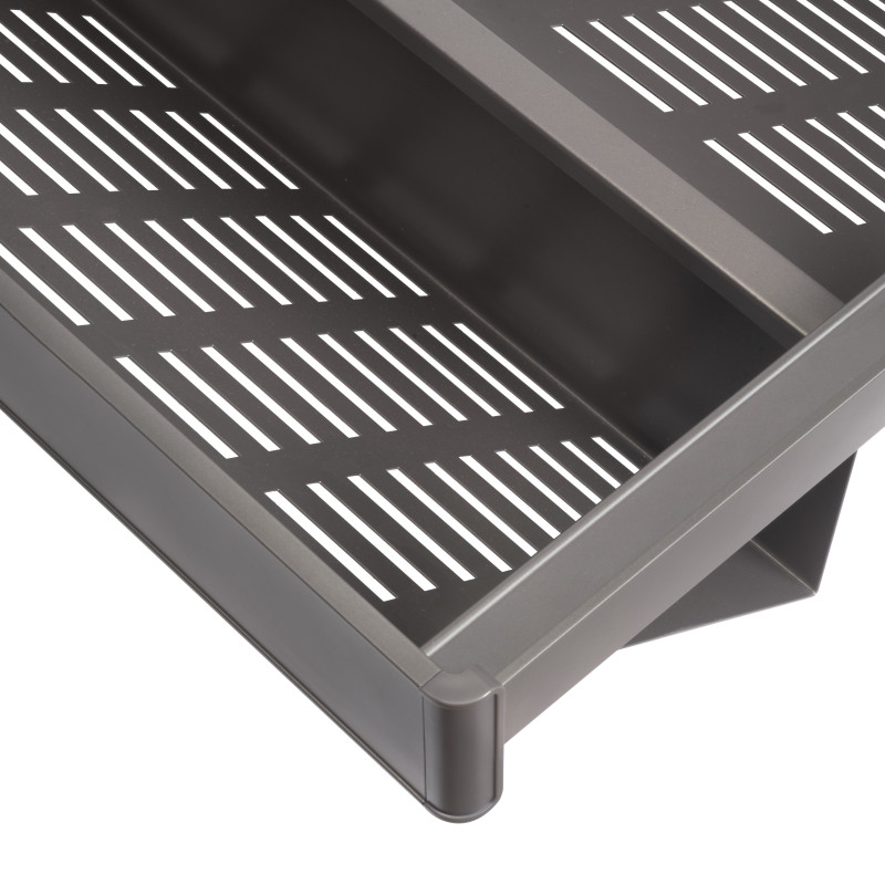 Specchio estraibile per interno dell'armadio Quartz, con rotazione 180gr 1.000x300mm, Alluminio, vetro e acciaio, Titanio