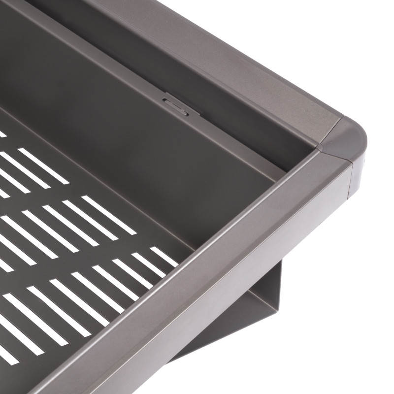 Specchio estraibile per interno dell'armadio Quartz, con rotazione 180gr 1.000x300mm, Alluminio, vetro e acciaio, Titanio
