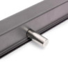 Specchio estraibile per interno dell'armadio Quartz, con rotazione 180gr 1.000x300mm, Alluminio, vetro e acciaio, Titanio