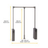 Cassetto portascarpe per armadi e cabine armadio Quartz, 740 (M90), Acciaio, Titanio