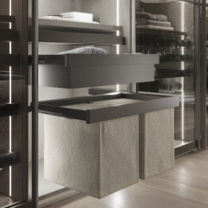 Zoom Kit di cassetto porta-scarpe estraibile per armadi Quartz, regolabile, modulo 900mm, Acciaio, alluminio e plastica, Titani