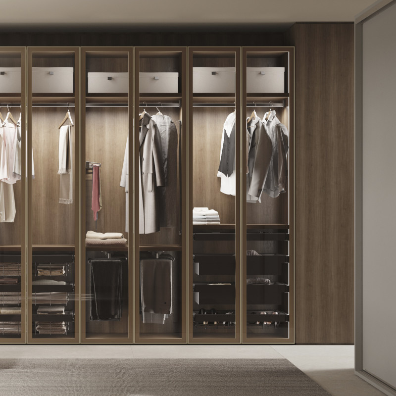 Appendiabiti per armadio Sway, larghezza regolabile 450-600mm, Acciaio, Alluminio e Tecnoplastica, Verniciato titanio