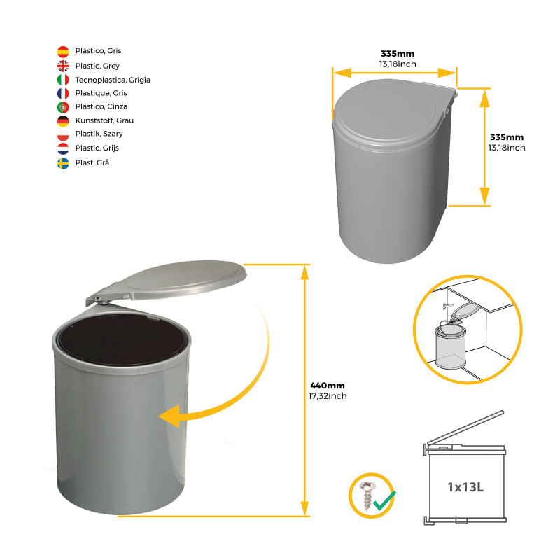 Appendiabiti da parete Napier, Verniciato nero, Tecnoplasticato