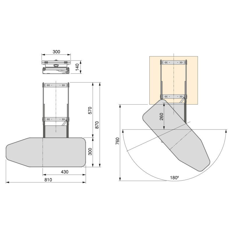 Cornice per microonde, per installazione a incasso in mobili da cucina, modulo 600mm, 600x400mm, Tecnoplastica, Nichel sat