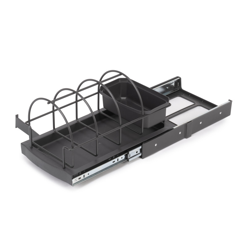 Contenitore per la raccolta differenziata da montare sul fondo ed estraibile automaticamente in cucina 2x14lt, Tecnoplasti