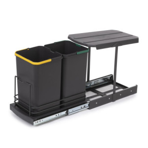 Tavola da stiro Iron 2, Acciaio e Legno, pieghevole ed estraibile per mobili Iron 2