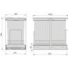 Tavola da stiro Iron 2, Acciaio e Legno, pieghevole ed estraibile per mobili Iron 2