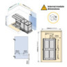 Tavola da stiro Iron 2, Acciaio e Legno, pieghevole ed estraibile per mobili Iron 2