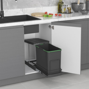 Zoom Vassoio per accessori da cucina con fissaggio sul fondo ed estraibile manualmente, Tecnoplastica Grigio antracite