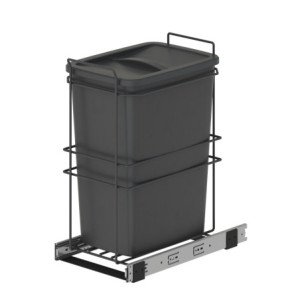 Contenitore per la raccolta differenziata Recycle Inox 2x12lt per il montaggio sul fondo e l'estrazione manuale/automatica