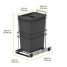 Contenitore per la raccolta differenziata Recycle Inox 2x12lt per il montaggio sul fondo e l'estrazione manuale/automatica