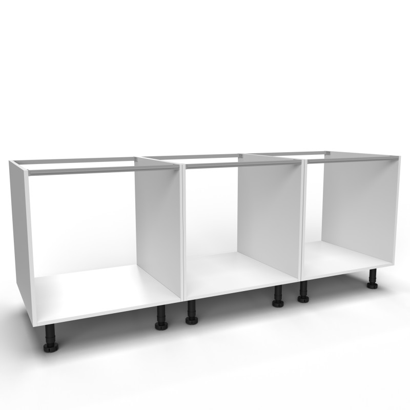 Kit di 2 profili superiori Gola per mobili da cucina, lunghezza 2,35m, con accessori, Alluminio, Verniciato bianco