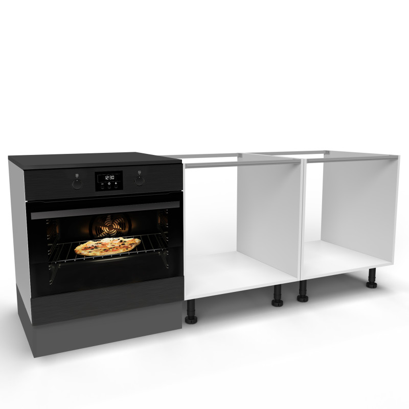 Kit di 2 profili superiori Gola per mobili da cucina, lunghezza 2,35m, con accessori, Alluminio, Verniciato bianco
