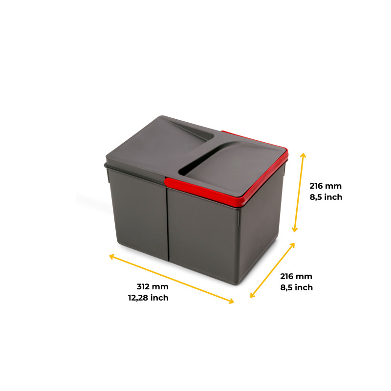 Kit di 2 profili centrali Gola per mobili da cucina, lunghezza 2,35m, con accessori, Alluminio, Anodizzato opaco