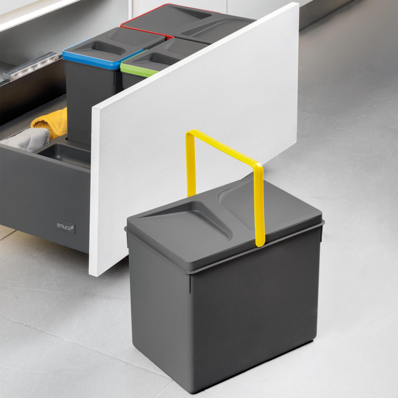 Lotto di 4 traverse per mobili da cucina Albeam, con accessori a vite, Alluminio e Tecnoplastica, Anodizzato opaco