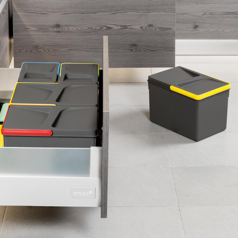 Lotto di 4 traverse per mobili da cucina Albeam, con accessori a vite, Alluminio e Tecnoplastica, Anodizzato opaco