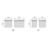 Base per cassetto da cucina Recycle, 2 scomparti, modulo 600 mm, Grigio antracite Tecnoplastica