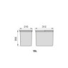 Contenitore per la raccolta differenziata Recycle Altezza Recycle 216 mm, 1x12 lt, Grigio antracite Tecnoplastica