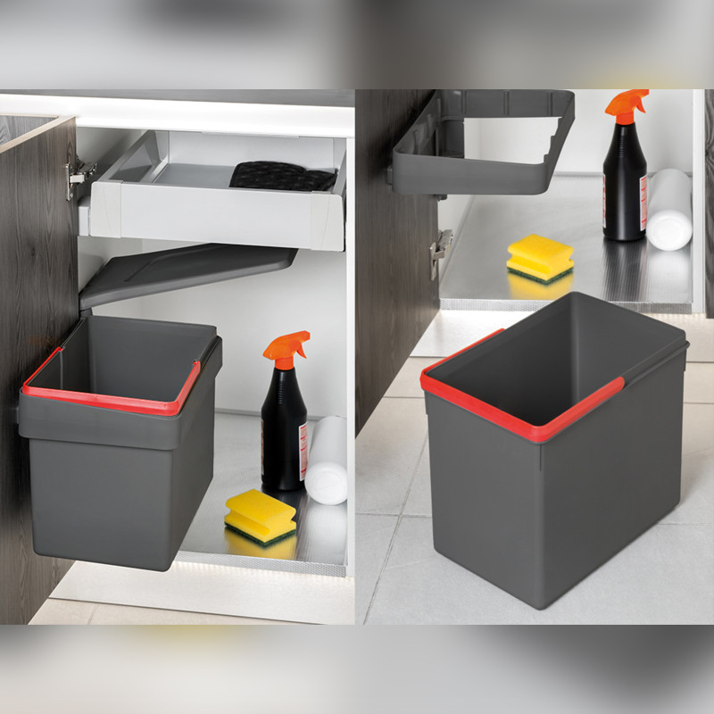 Kit di contenitori per la raccolta differenziata per cassetti da cucina Recycle Altezza Recycle 216 mm, 2x12 lt, 2x6 lt, G
