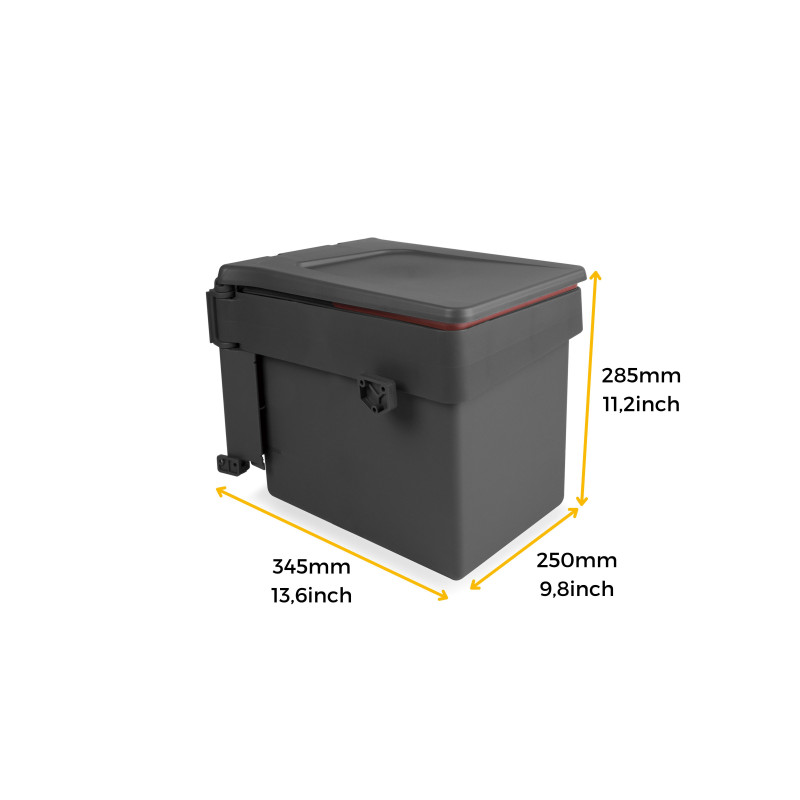 Kit di contenitori per la raccolta differenziata per cassetti da cucina Recycle Altezza Recycle 216 mm, 2x12 lt, 2x6 lt, G