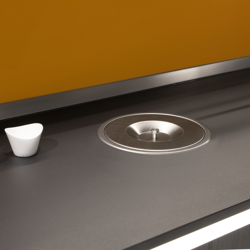 Contenitore per la raccolta differenziata Recycle Altezza Recycle 266 mm, 1x15 lt, Grigio antracite Tecnoplastica