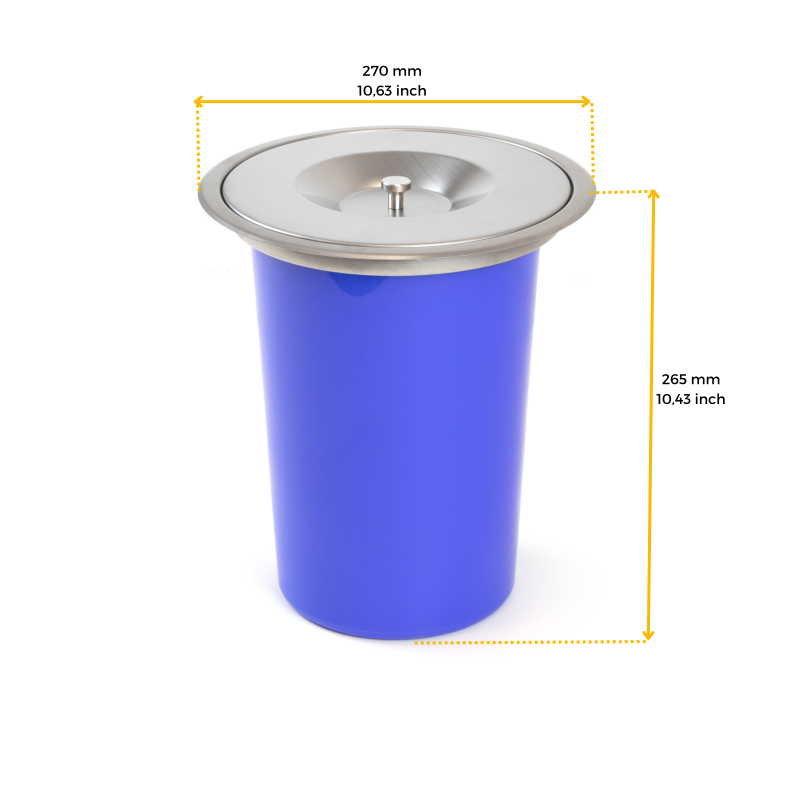 Contenitore per la raccolta differenziata Recycle Altezza Recycle 266 mm, 1x15 lt, Grigio antracite Tecnoplastica