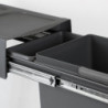Kit di contenitori per la raccolta differenziata per cassetti da cucina Recycle Altezza Recycle 266 mm, 2x15 lt, Grigio an