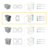Kit di contenitori per la raccolta differenziata per cassetti da cucina Recycle Altezza Recycle 266 mm, 2x15 lt, Grigio an