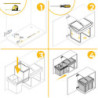 Kit di contenitori per la raccolta differenziata per cassetti da cucina Recycle Altezza Recycle 266 mm, 2x7 lt, Grigio ant