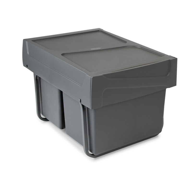 Kit di contenitori per la raccolta differenziata per cassetti da cucina Recycle Altezza Recycle 266 mm, 1x15 lt, 2x7 lt, G