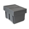 Kit di contenitori per la raccolta differenziata per cassetti da cucina Recycle Altezza Recycle 266 mm, 1x15 lt, 2x7 lt, G