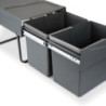 Kit di contenitori per la raccolta differenziata per cassetti da cucina Recycle Altezza Recycle 266 mm, 1x15 lt, 2x7 lt, G