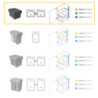 Kit di contenitori per la raccolta differenziata per cassetti da cucina Recycle Altezza Recycle 266 mm, 1x15 lt, 2x7 lt, G