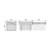 Kit di contenitori per la raccolta differenziata per cassetti da cucina Recycle Altezza Recycle 266 mm, 1x15 lt, 2x7 lt, G