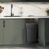 Contenitore per mobili Recycle da agganciare all'anta, 1 contenitore estraibile da 15 lt, Grigio antracite, Tecnoplastica