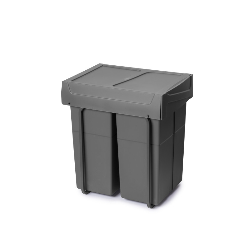 Contenitore per mobili Recycle da agganciare all'anta, 1 contenitore estraibile da 15 lt, Grigio antracite, Tecnoplastica