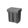 Contenitore per mobili Recycle da agganciare all'anta, 1 contenitore estraibile da 15 lt, Grigio antracite, Tecnoplastica