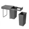 Contenitore per mobili Recycle da agganciare all'anta, 1 contenitore estraibile da 15 lt, Grigio antracite, Tecnoplastica